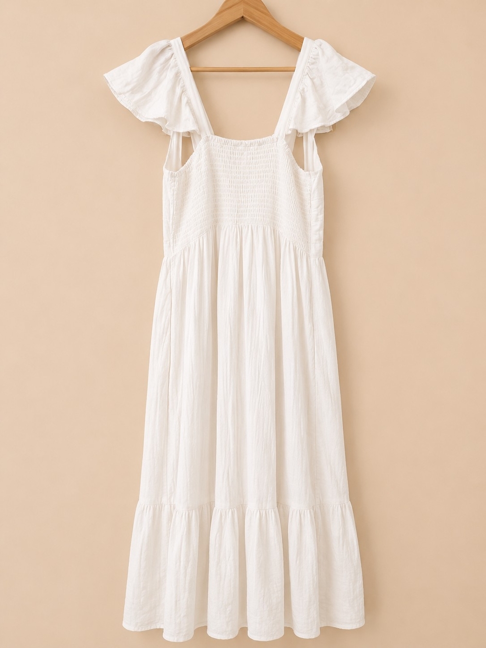 Universal Thread White V-Neck Tiered Maxi Dress - Picture 4 of 7